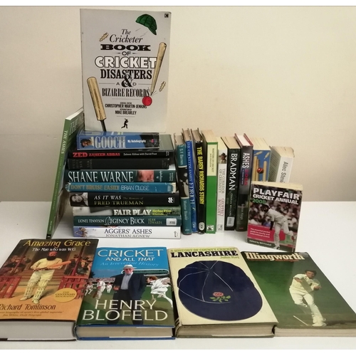 3160 - A collection of twenty-five cricketing books. To include historical, reference & biographies.