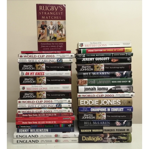 3172 - A collection of rugby-related sporting books. To include world cup histories, biographies etc. Some ... 