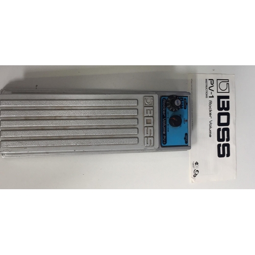A 'Boss' PV-1 Rocker Volume guitar pedal.