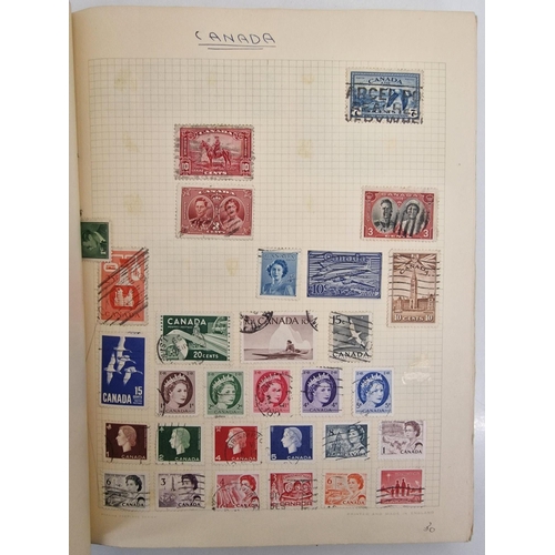 4806 - A vintage stamp album, containing a good quantity of worldwide stamps.