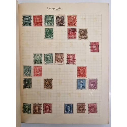 4806 - A vintage stamp album, containing a good quantity of worldwide stamps.