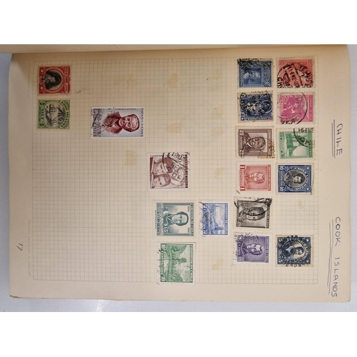 4806 - A vintage stamp album, containing a good quantity of worldwide stamps.