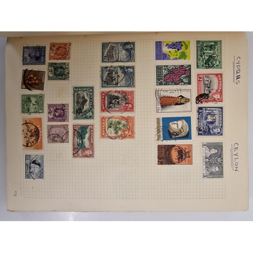 4806 - A vintage stamp album, containing a good quantity of worldwide stamps.