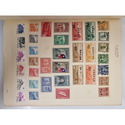 4806 - A vintage stamp album, containing a good quantity of worldwide stamps.