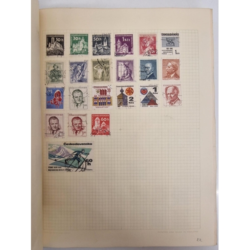 4806 - A vintage stamp album, containing a good quantity of worldwide stamps.