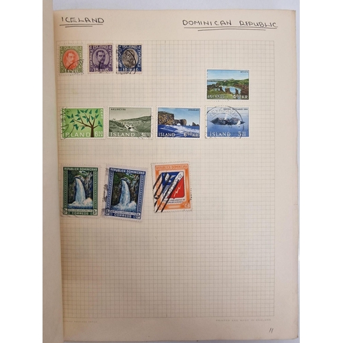 4806 - A vintage stamp album, containing a good quantity of worldwide stamps.