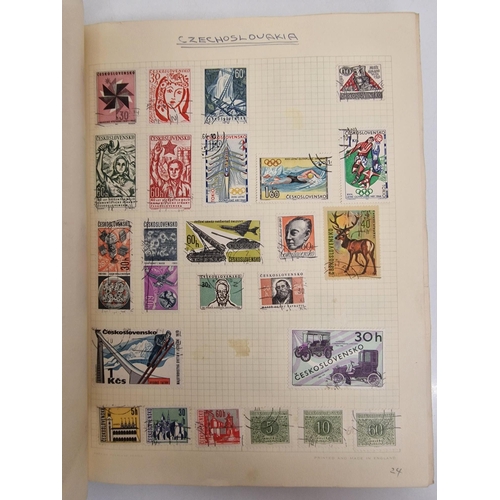 4806 - A vintage stamp album, containing a good quantity of worldwide stamps.