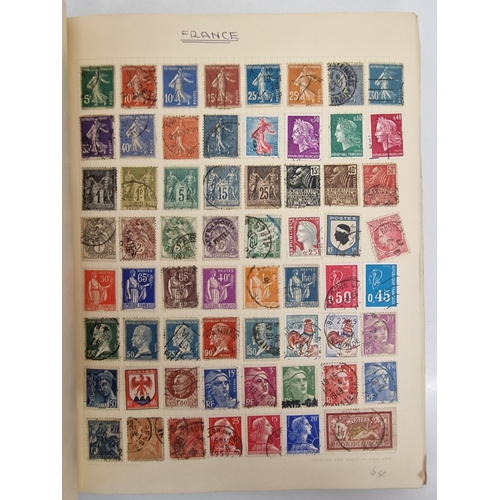 4806 - A vintage stamp album, containing a good quantity of worldwide stamps.