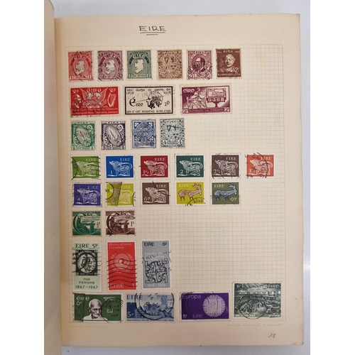 4806 - A vintage stamp album, containing a good quantity of worldwide stamps.