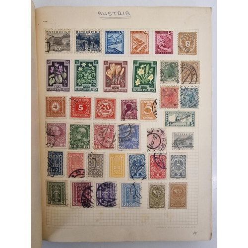 4806 - A vintage stamp album, containing a good quantity of worldwide stamps.