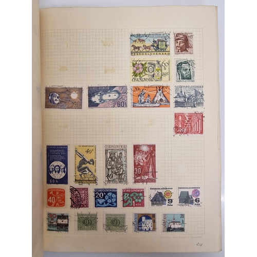 4806 - A vintage stamp album, containing a good quantity of worldwide stamps.