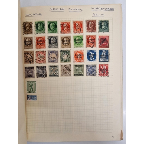 4806 - A vintage stamp album, containing a good quantity of worldwide stamps.