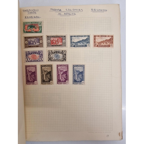 4806 - A vintage stamp album, containing a good quantity of worldwide stamps.