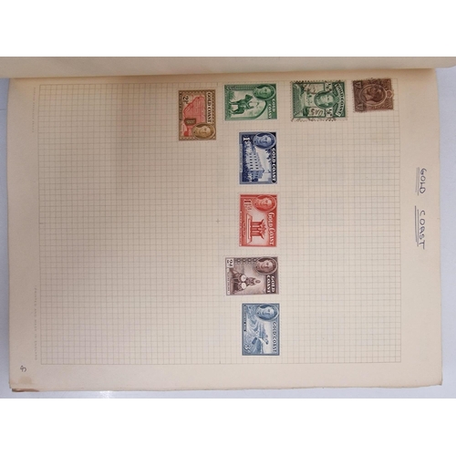 4806 - A vintage stamp album, containing a good quantity of worldwide stamps.