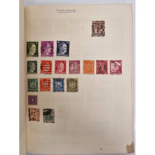 4806 - A vintage stamp album, containing a good quantity of worldwide stamps.