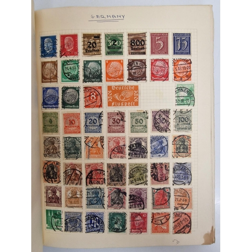 4806 - A vintage stamp album, containing a good quantity of worldwide stamps.