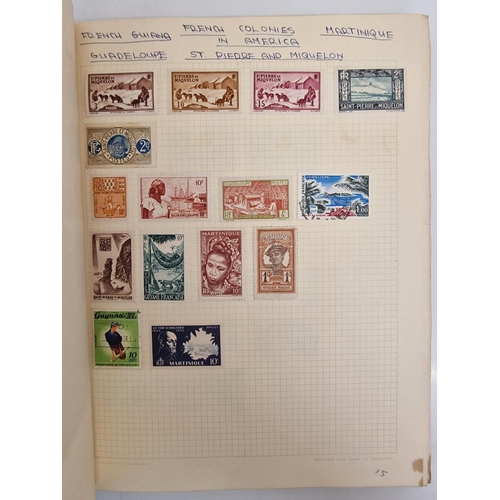 4806 - A vintage stamp album, containing a good quantity of worldwide stamps.