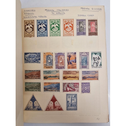 4806 - A vintage stamp album, containing a good quantity of worldwide stamps.