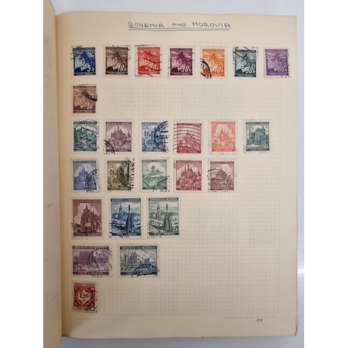 4806 - A vintage stamp album, containing a good quantity of worldwide stamps.