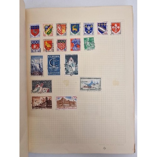 4806 - A vintage stamp album, containing a good quantity of worldwide stamps.