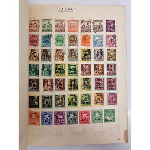 4806 - A vintage stamp album, containing a good quantity of worldwide stamps.