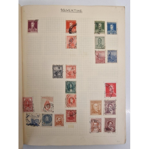 4806 - A vintage stamp album, containing a good quantity of worldwide stamps.