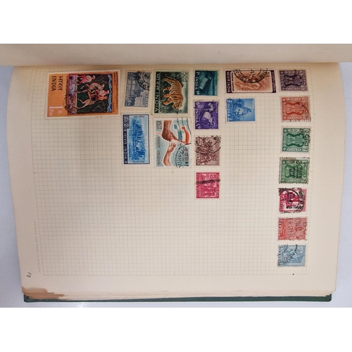 4806 - A vintage stamp album, containing a good quantity of worldwide stamps.