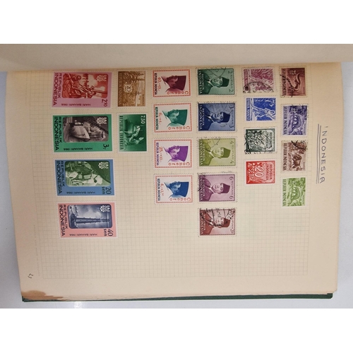 4806 - A vintage stamp album, containing a good quantity of worldwide stamps.