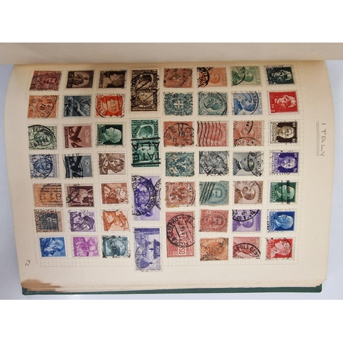 4806 - A vintage stamp album, containing a good quantity of worldwide stamps.