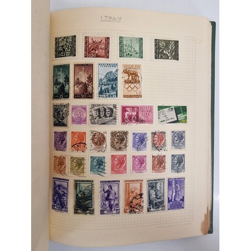 4806 - A vintage stamp album, containing a good quantity of worldwide stamps.