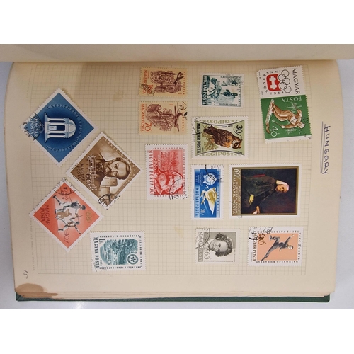 4806 - A vintage stamp album, containing a good quantity of worldwide stamps.