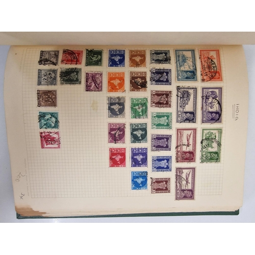 4806 - A vintage stamp album, containing a good quantity of worldwide stamps.