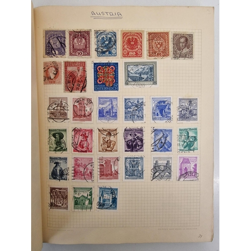 4806 - A vintage stamp album, containing a good quantity of worldwide stamps.