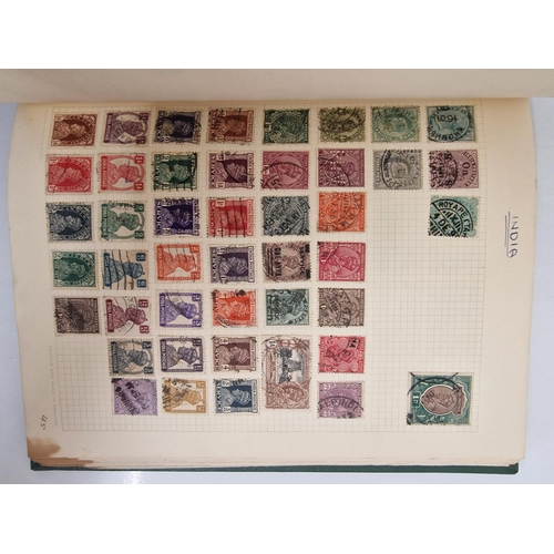 4806 - A vintage stamp album, containing a good quantity of worldwide stamps.