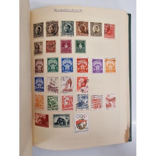 4806 - A vintage stamp album, containing a good quantity of worldwide stamps.