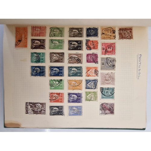 4806 - A vintage stamp album, containing a good quantity of worldwide stamps.