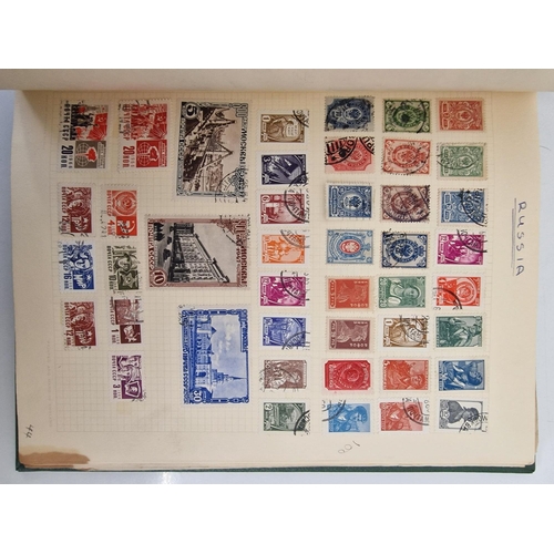 4806 - A vintage stamp album, containing a good quantity of worldwide stamps.