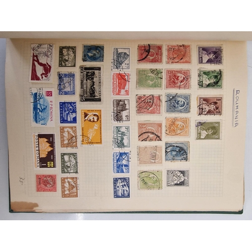 4806 - A vintage stamp album, containing a good quantity of worldwide stamps.