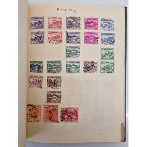 4806 - A vintage stamp album, containing a good quantity of worldwide stamps.