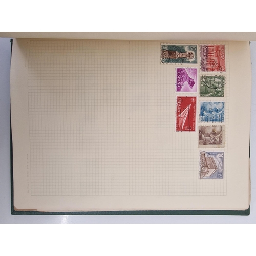 4806 - A vintage stamp album, containing a good quantity of worldwide stamps.