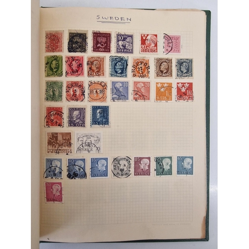 4806 - A vintage stamp album, containing a good quantity of worldwide stamps.