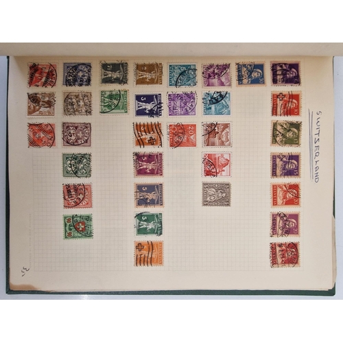 4806 - A vintage stamp album, containing a good quantity of worldwide stamps.