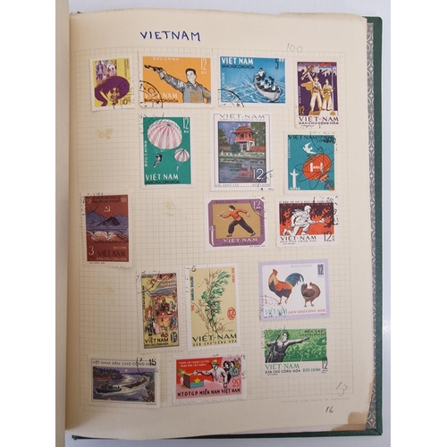 4806 - A vintage stamp album, containing a good quantity of worldwide stamps.