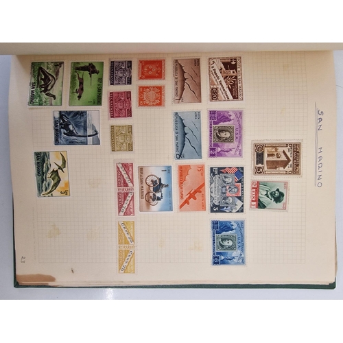 4806 - A vintage stamp album, containing a good quantity of worldwide stamps.