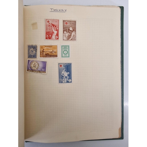 4806 - A vintage stamp album, containing a good quantity of worldwide stamps.