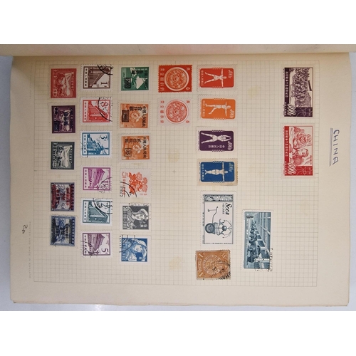 4806 - A vintage stamp album, containing a good quantity of worldwide stamps.