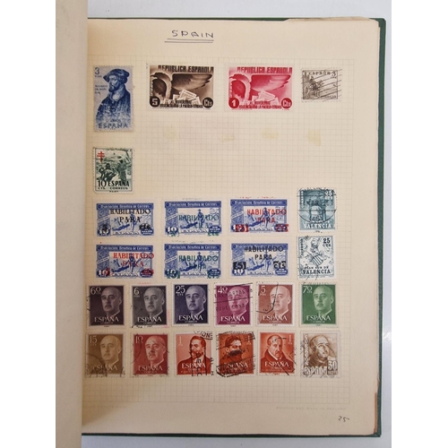 4806 - A vintage stamp album, containing a good quantity of worldwide stamps.