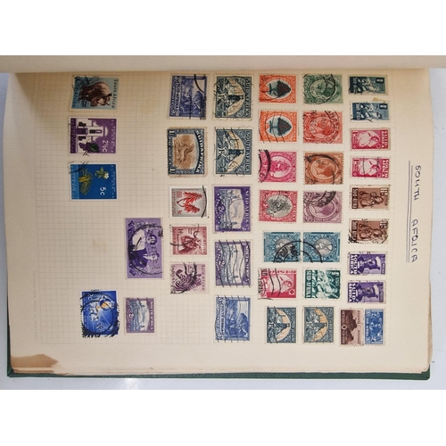 4806 - A vintage stamp album, containing a good quantity of worldwide stamps.