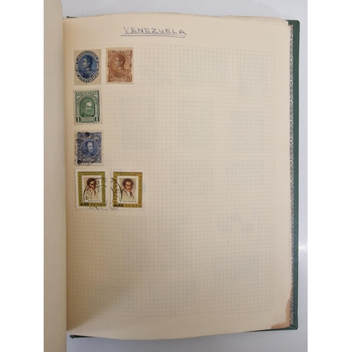 4806 - A vintage stamp album, containing a good quantity of worldwide stamps.