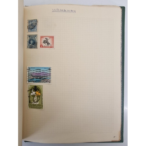 4806 - A vintage stamp album, containing a good quantity of worldwide stamps.